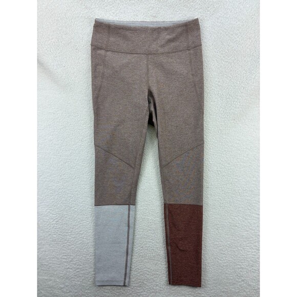 Outdoor Voices Colorblock 7/8‎ Leggings Women’s Medium Brown Gray Red Stretch - Picture 1 of 9